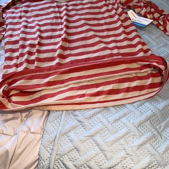 Kate Parks lightweight vee neck long sleeve horizontal striped tee rust PL NWT - Picture 11 of 13